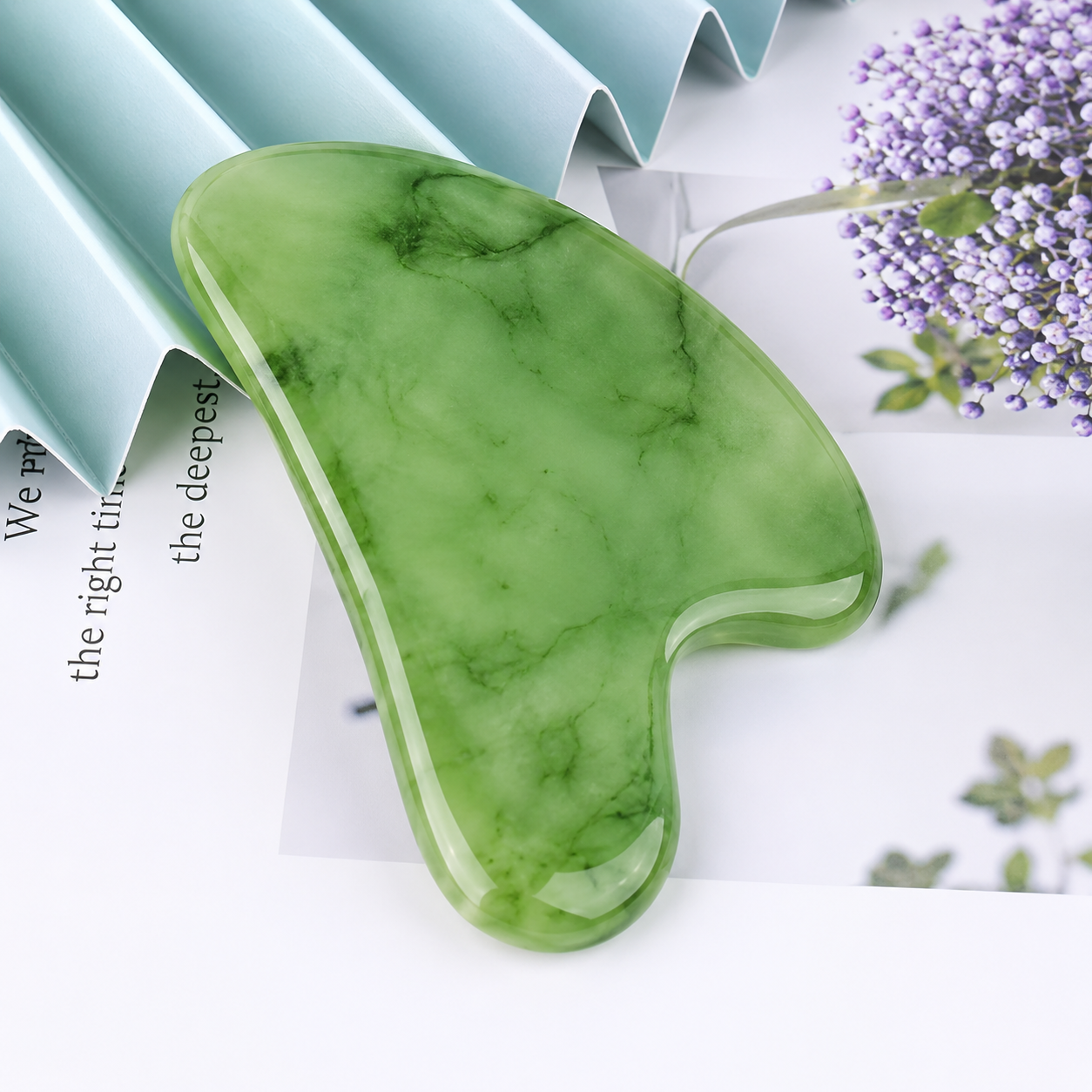 Natural Rose Jade Gua Sha Massage Tool – Facial & Body Sculpting Stone