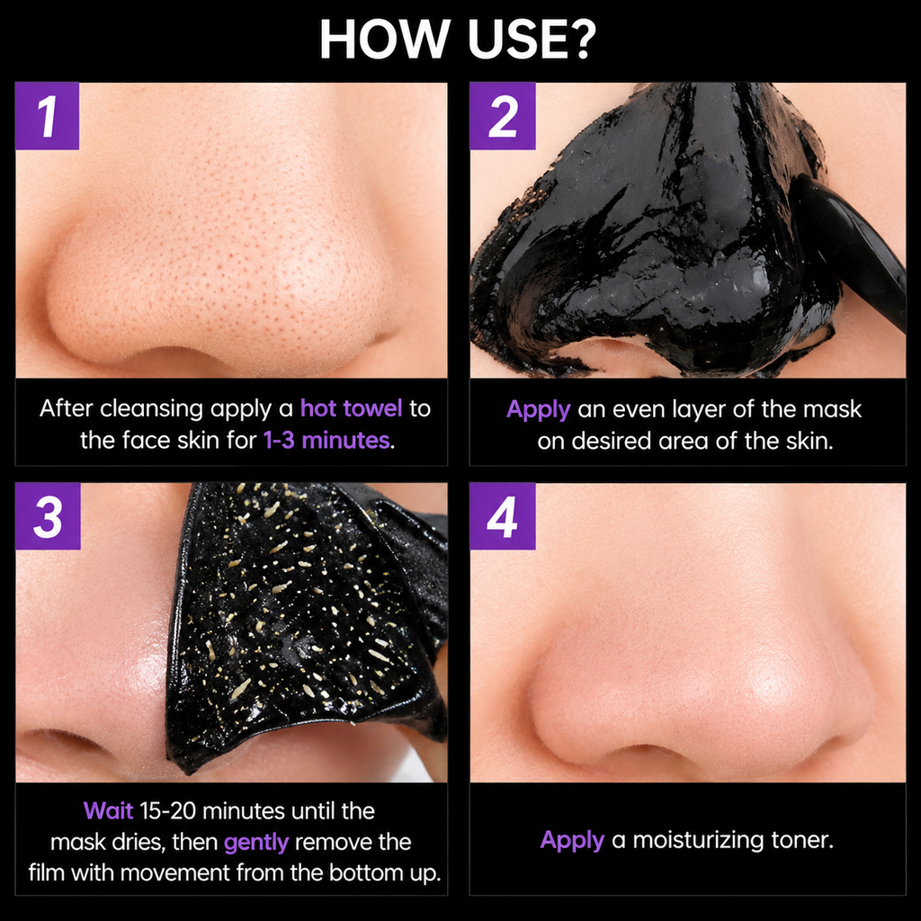 Bamboo Charcoal Blackhead Remover Peel-Off Mask – Deep Cleansing & Pore Care