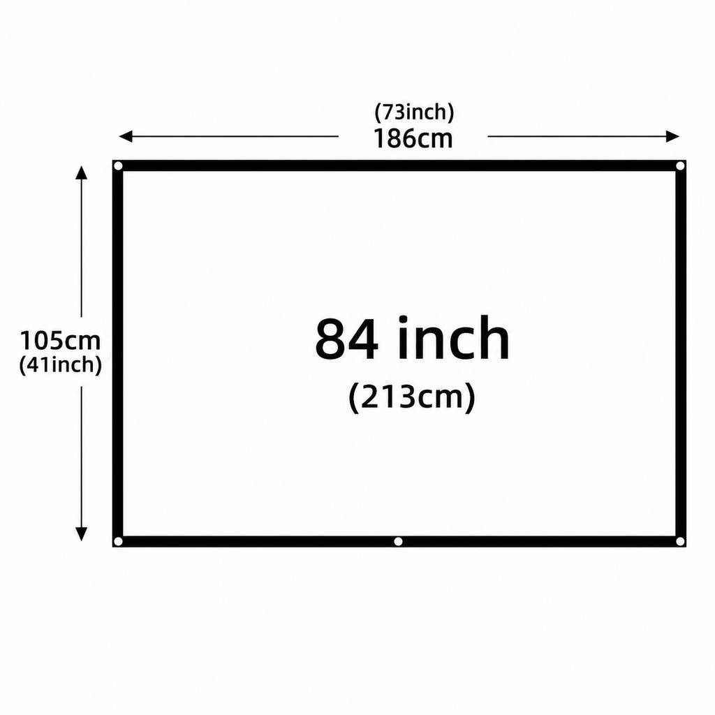 MIXITO 16:9 Portable Projector Screen – 84 inch HD 4K Compatible